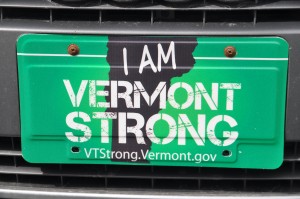 Tropical Storm Irene Vermont Strong license plates celebrate unity