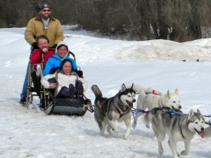 Enjoy a winter dogsledding adventure just outside Woodstock