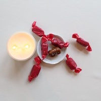 Red Kite caramel candies welcome you to your room at the inn