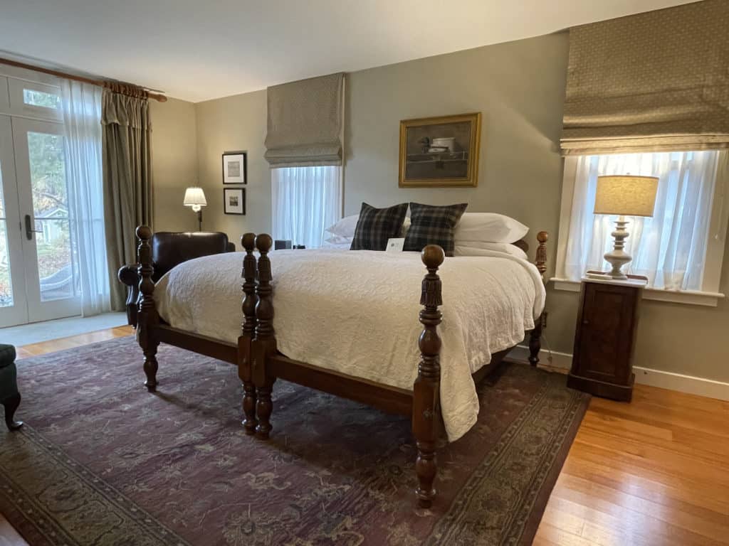 One of the guest rooms at our Woodstock, Vermont Inns near the Simon Pearce Glass & Pottery Flagship Store in Quechee